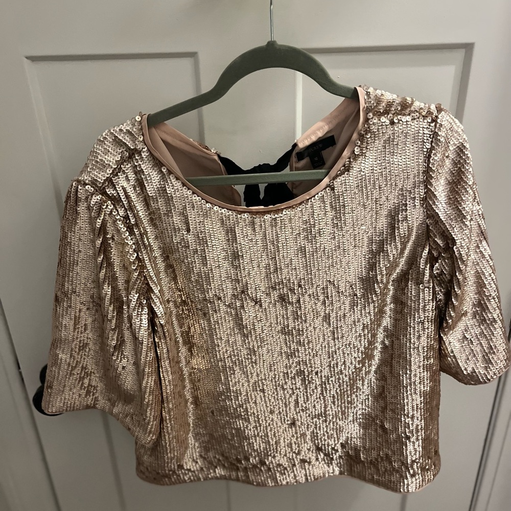 Sequin open back blouse